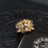 CHROME HEARTS High-Replica Cross Open-Band Ring with Diamond Inlay in 22K Gold