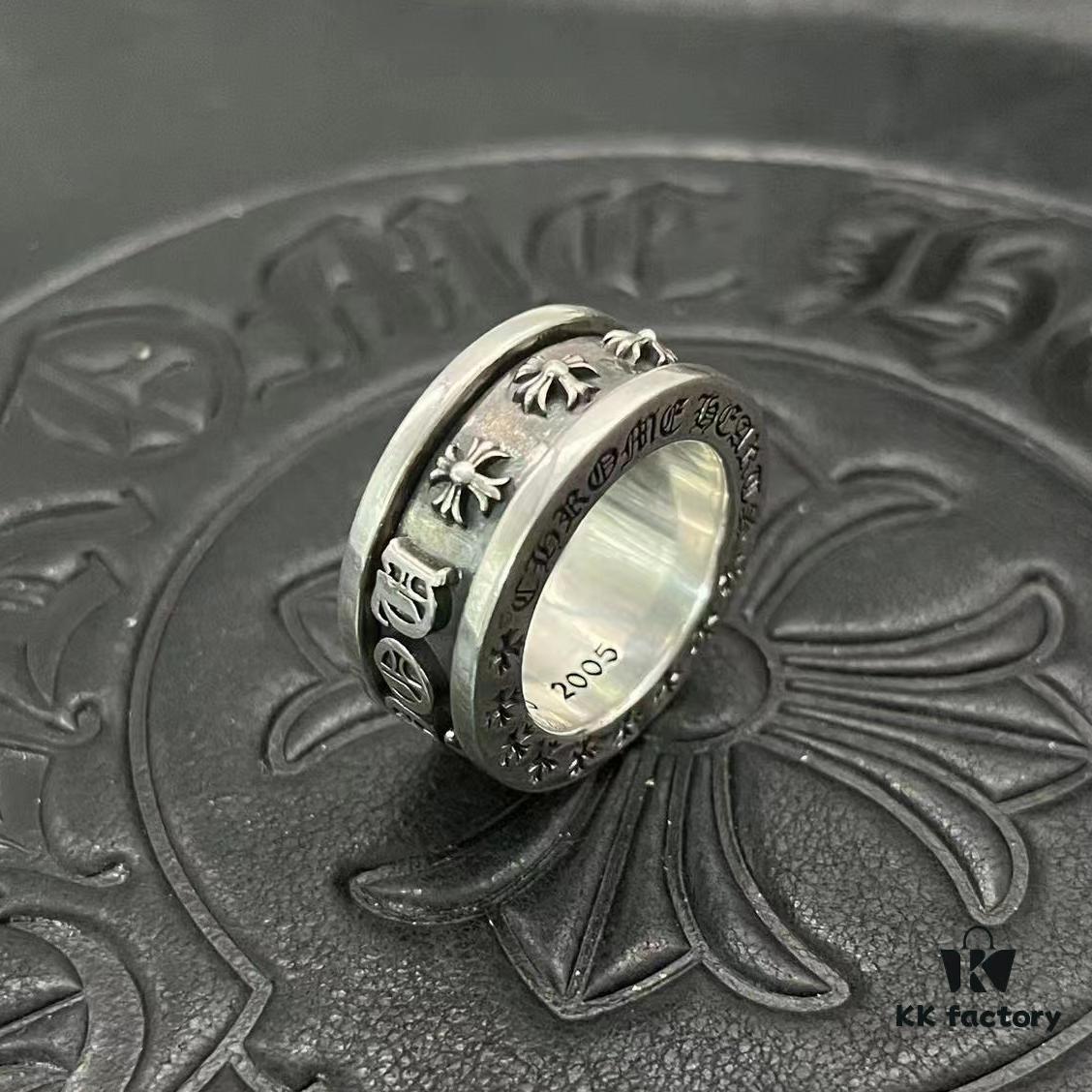 CHROME HEARTS High-End Version Cross FUCK YOU Rotating Ring