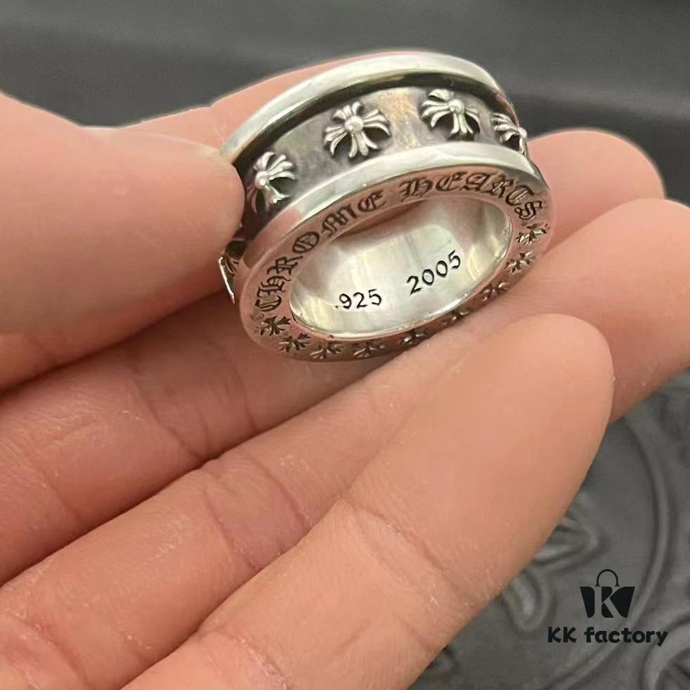 CHROME HEARTS High-End Version Cross FUCK YOU Rotating Ring