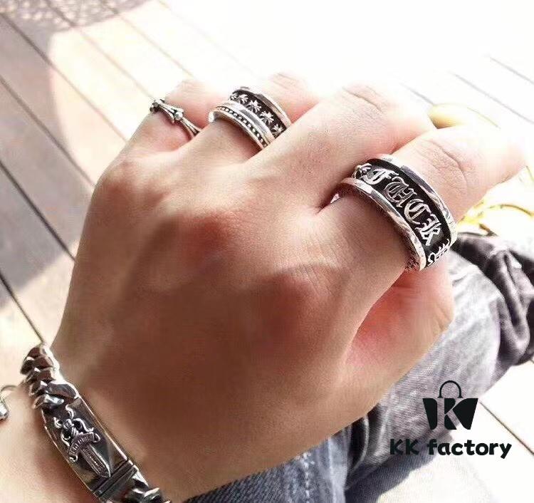 CHROME HEARTS High-End Version Cross FUCK YOU Rotating Ring