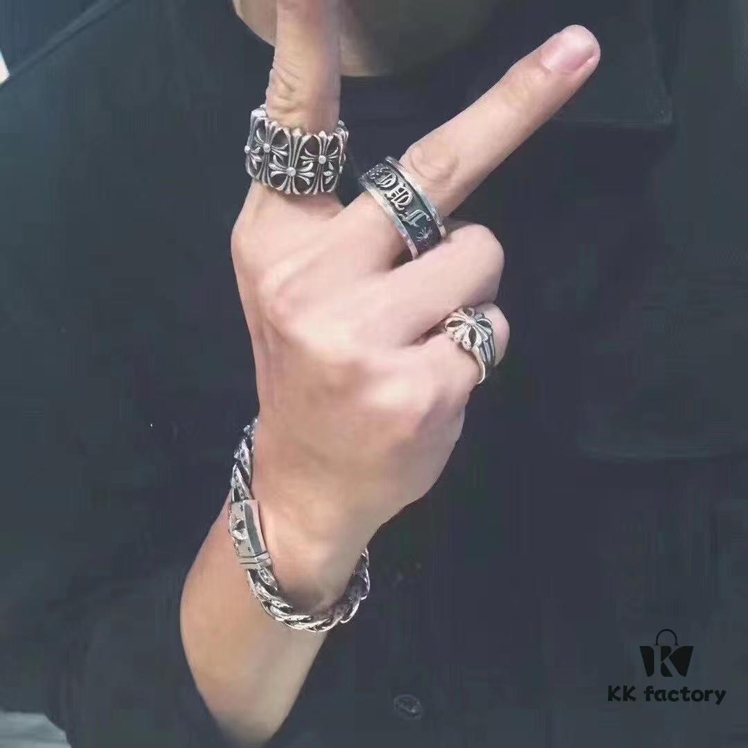 CHROME HEARTS High-End Version Cross FUCK YOU Rotating Ring