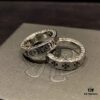 Chrome Hearts Sterling Silver Classic Forever Ring with Stone Inlay