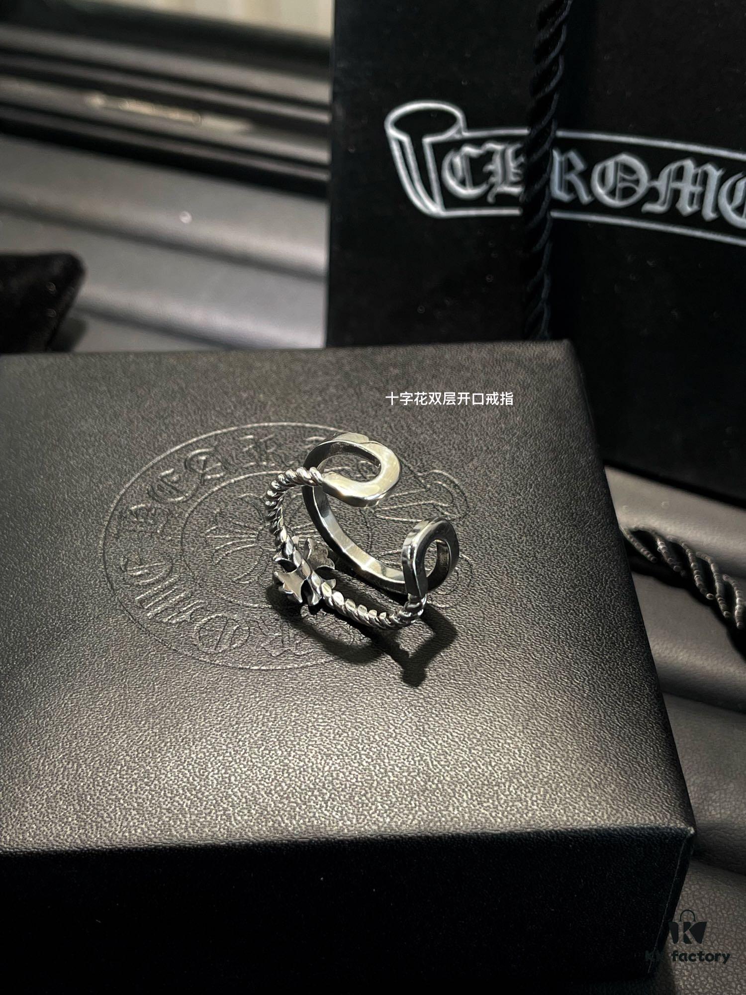 Cross Flower Double Layer Ring and Nail Ring, Open Design Super Stylish!