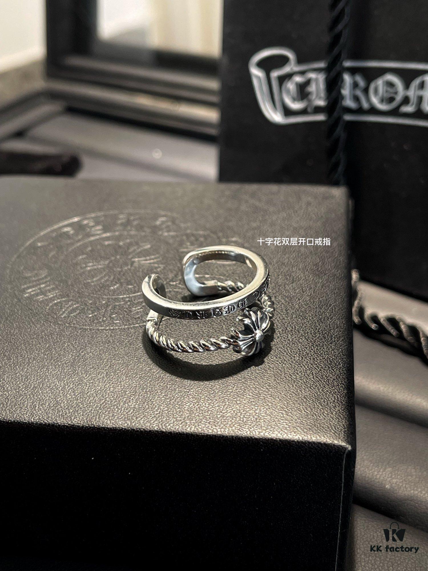 Cross Flower Double Layer Ring and Nail Ring, Open Design Super Stylish!