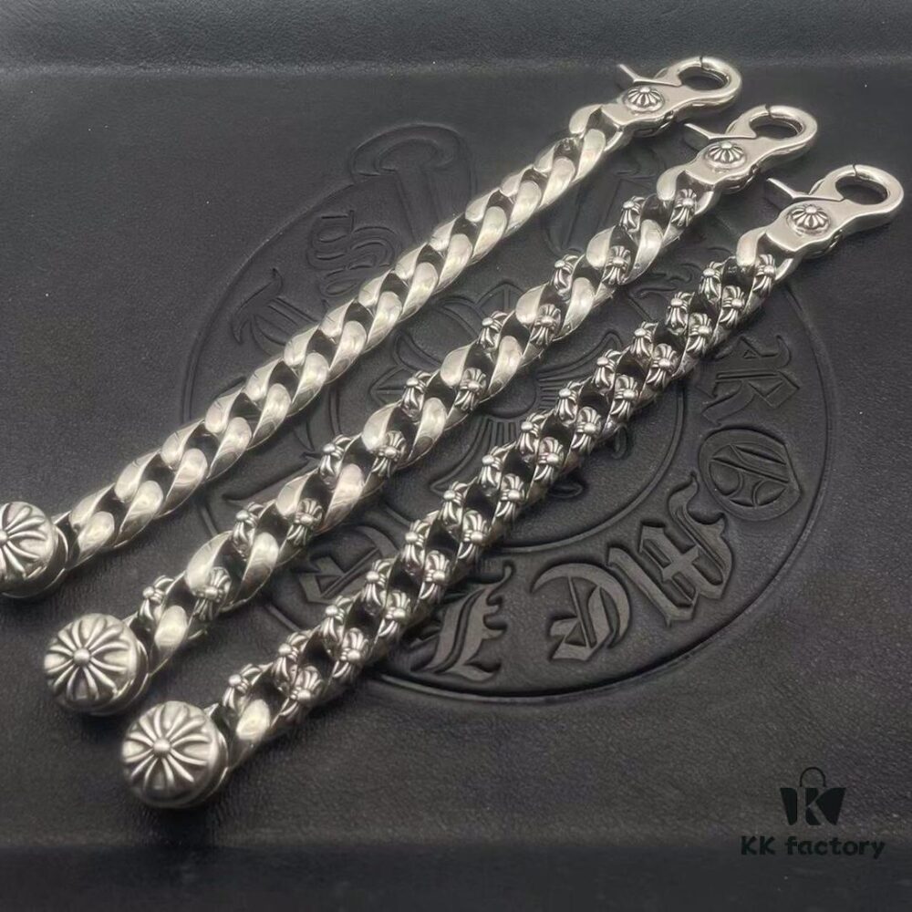 Chrome Hearts Lobster Clasp Large Bracelet, Accurate Pattern and Details, Difficult to Produce, Inner Cross Design Features a Ring of Engraved Text