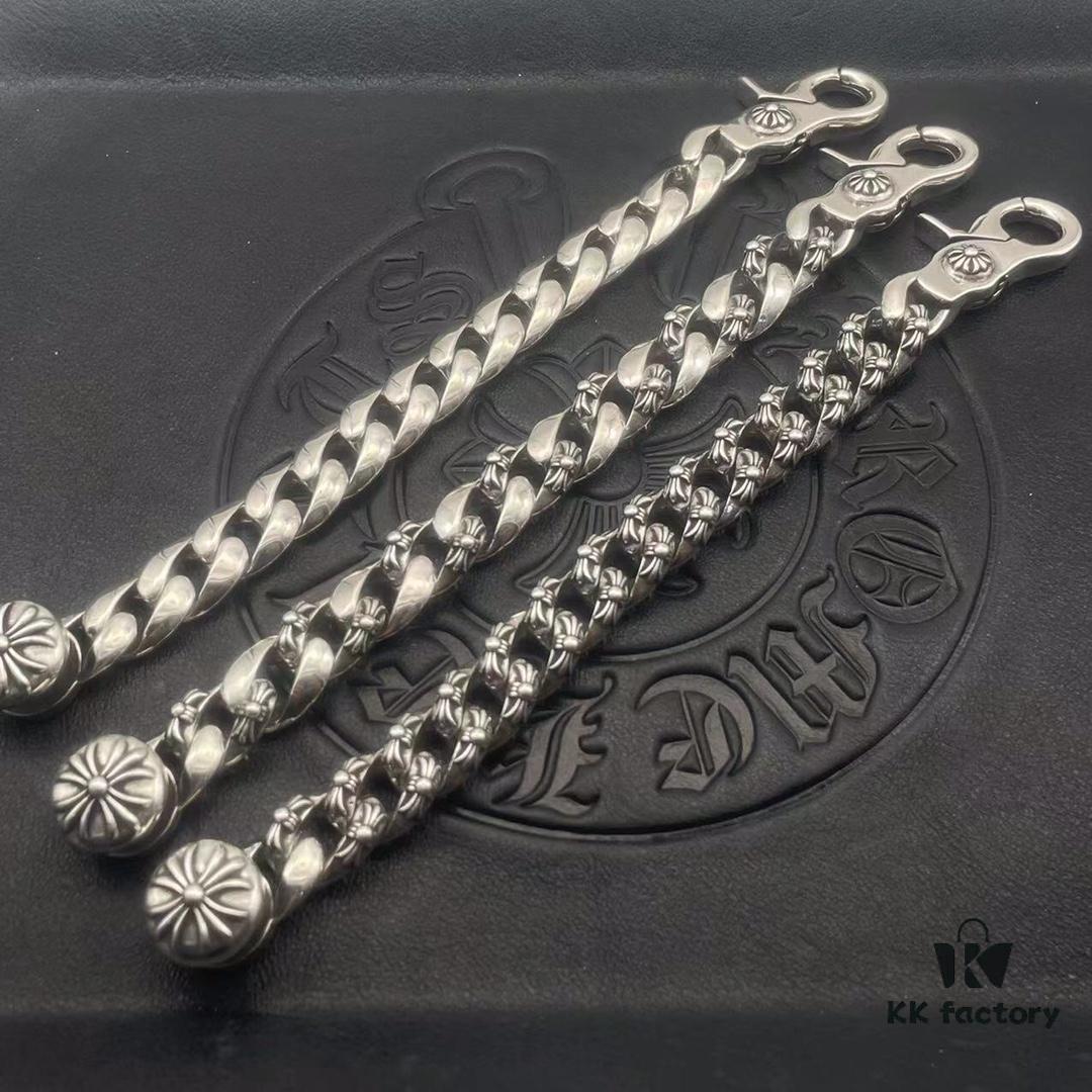 Chrome Hearts Lobster Clasp Large Bracelet, Accurate Pattern and Details, Difficult to Produce, Inner Cross Design Features a Ring of Engraved Text