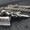 High-Version Chrome Hearts Large Sword Pendant Necklace, Original Handwritten Engraving, Paired with Letter Chain, 50-70cm Adjustable Length