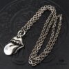 High-End Chrome Hearts Oversized Rolling Stones Tongue Pendant Necklace with Letter Chain, 50-70cm Adjustable Length