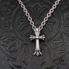 High-Grade Replica Chrome Hearts Classic Medium Double Layer Cross Pendant Necklace with Letter Chain, 50-70cm Adjustable Length