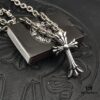 High-Grade Replica Chrome Hearts Classic Medium Double Layer Cross Pendant Necklace with Letter Chain, 50-70cm Adjustable Length