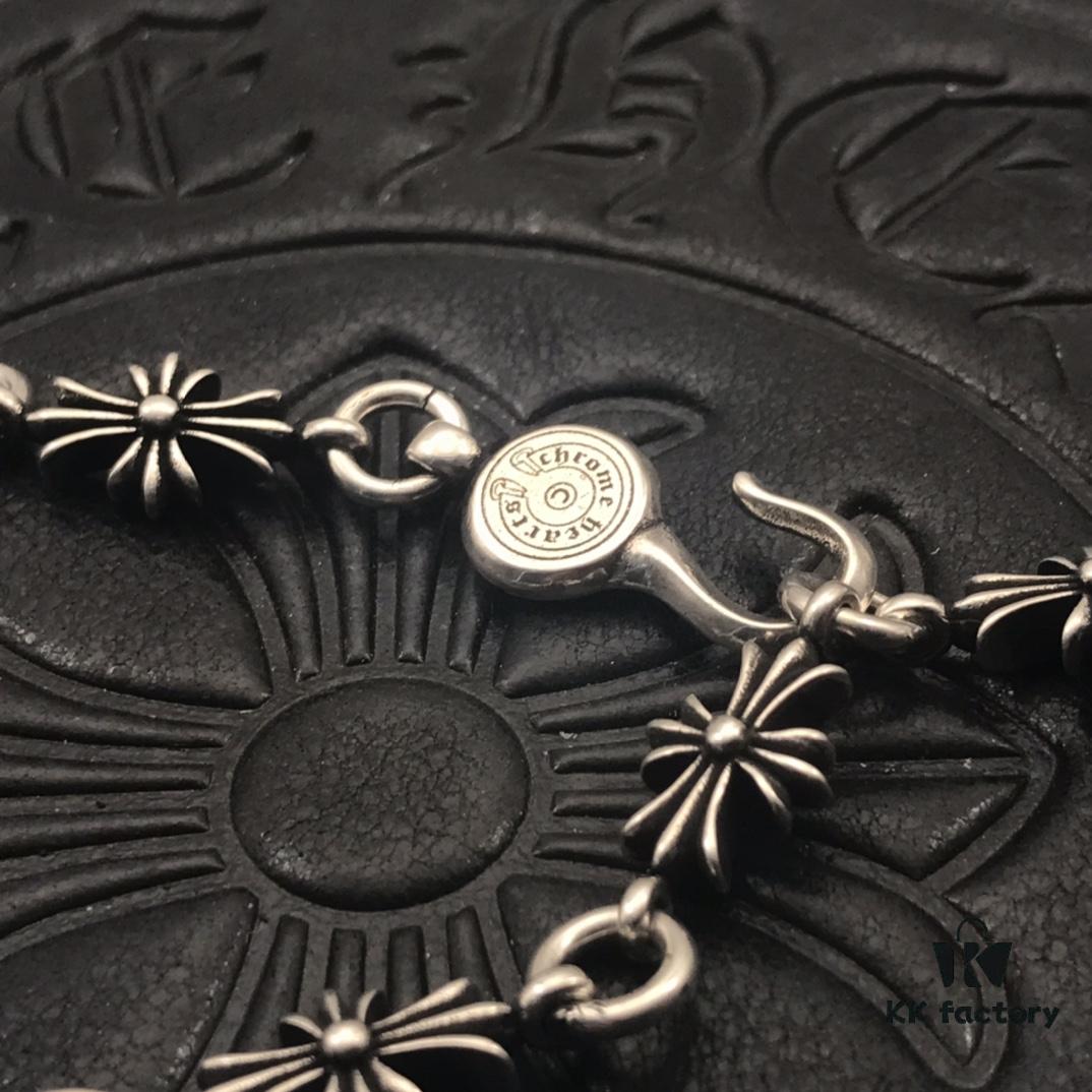 High-Version Cross Heart Long Carnation Bracelet, Original Horse Hoof Clasp, Precise Details, Clear Engraving, Adjustable Size 17 to 23 cm