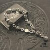 High-Version Chrome Hearts Cross Bead Bracelet, Original Horseshoe Clasp, Precise Details, Clear Engraving, Size 17 to 23 Available