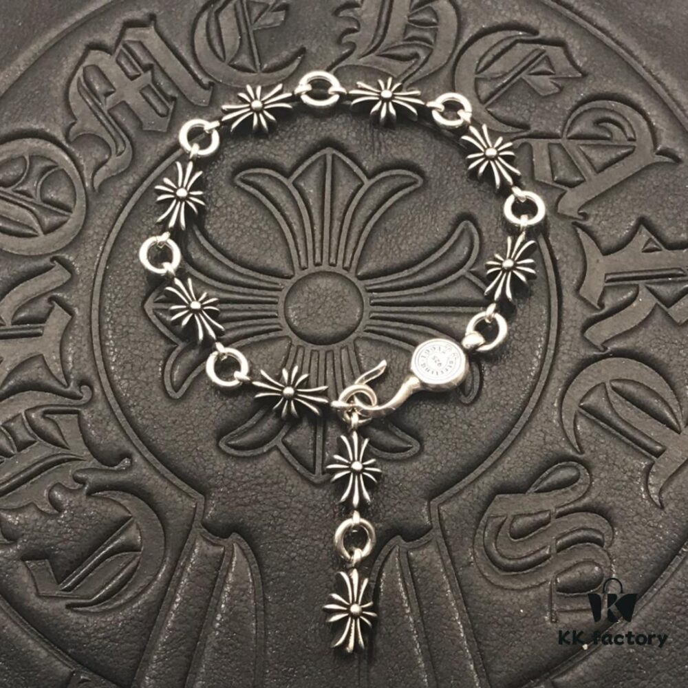 High-Version Cross Heart Long Carnation Bracelet, Original Horse Hoof Clasp, Precise Details, Clear Engraving, Adjustable Size 17 to 23 cm