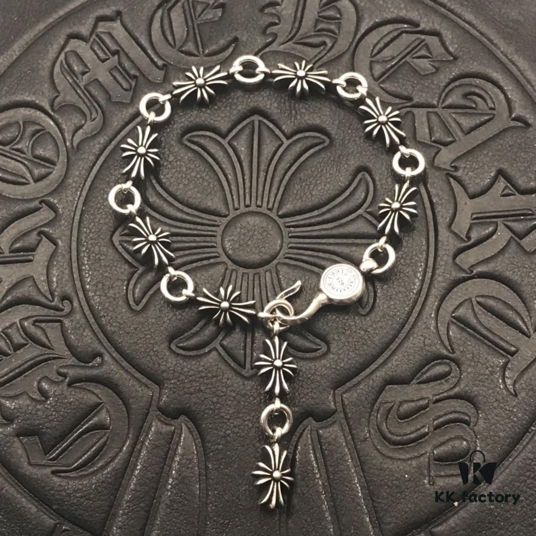 High-Version Cross Heart Long Carnation Bracelet, Original Horse Hoof Clasp, Precise Details, Clear Engraving, Adjustable Size 17 to 23 cm