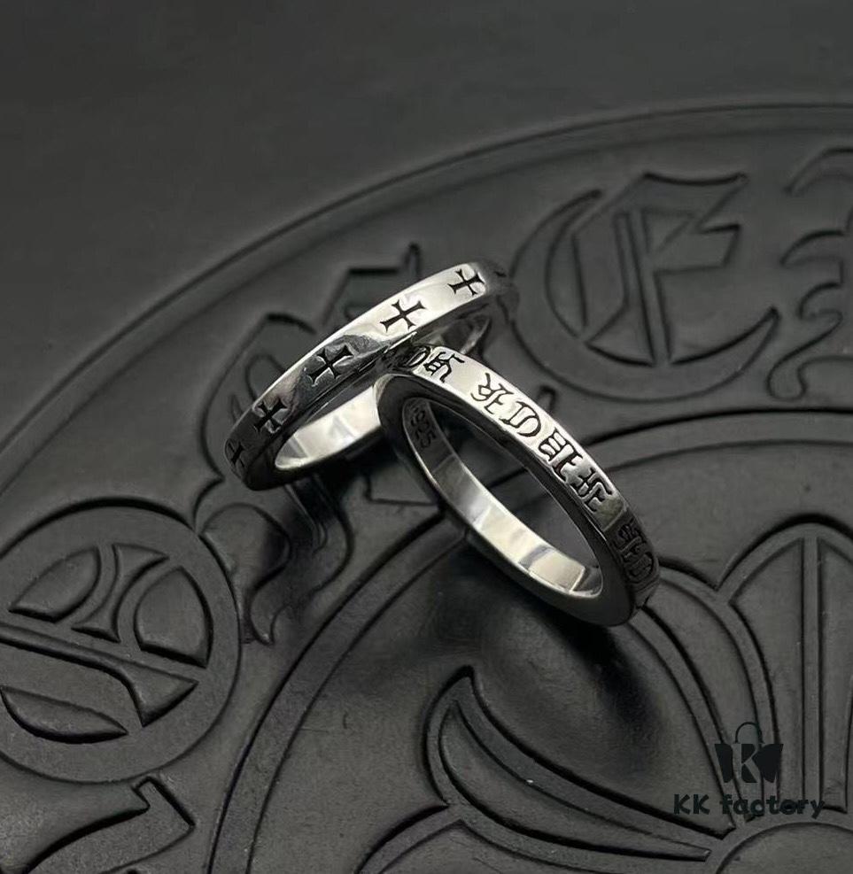 High-Version Chrome Hearts 3mm FUCK YOU, ZP Consistent Handwritten Script, Clear Engraving Details, Unisex Wearable, Available in US Sizes 5 to 11
