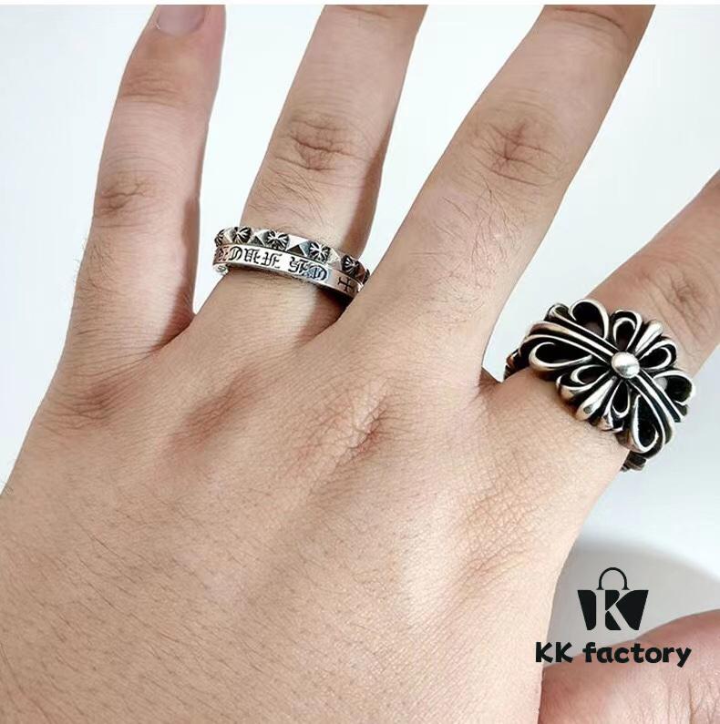 High-Version Chrome Hearts 3mm FUCK YOU, ZP Consistent Handwritten Script, Clear Engraving Details, Unisex Wearable, Available in US Sizes 5 to 11