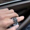 High-Version Chrome Hearts Open Cross Ring, Upgraded Diamond-Inlaid Aged Design, Clear Engraving Details, Unisex Wear, Timeless and Stylish, Available in US Sizes 5-12