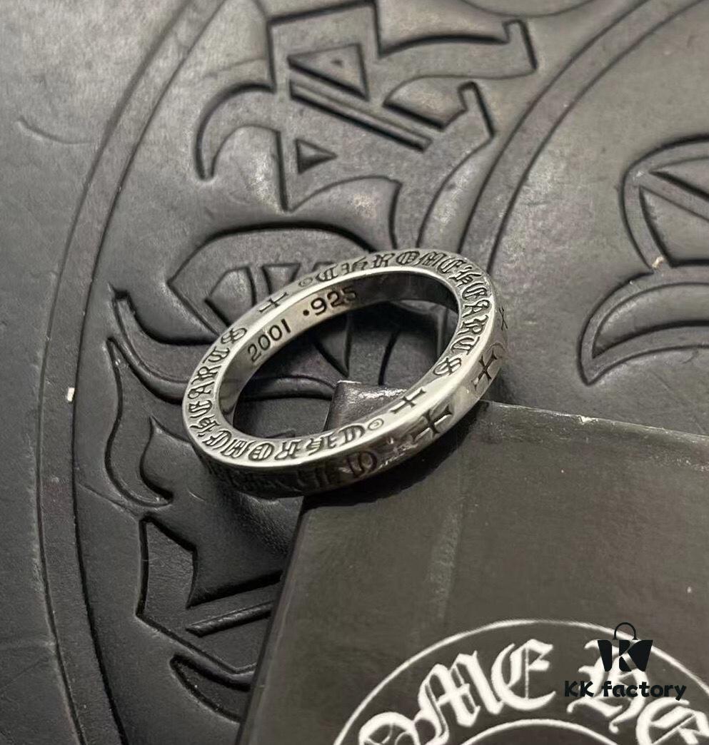 High-Version Chrome Hearts 3mm FUCK YOU, ZP Consistent Handwritten Script, Clear Engraving Details, Unisex Wearable, Available in US Sizes 5 to 11