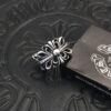 High-Version Chrome Hearts Open Cross Ring, Upgraded Diamond-Inlaid Aged Design, Clear Engraving Details, Unisex Wear, Timeless and Stylish, Available in US Sizes 5-12