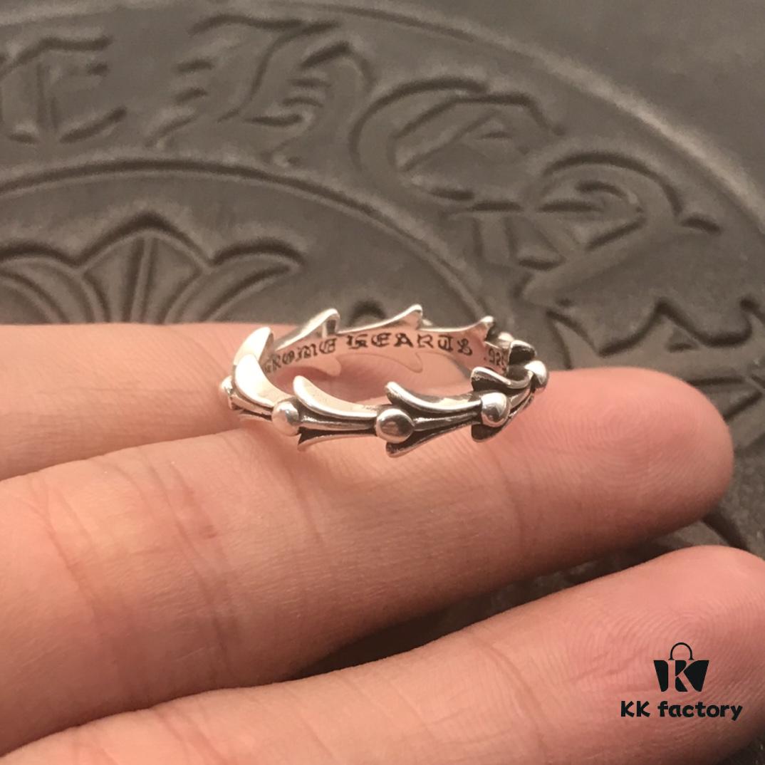 High-End Croxx Iris Wave Rib Bone Ring, Interior Engraved with Authentic Handwritten Font, Precise Detailing and Clear Engraving, Unisex Design, US Size 5 to 11 Available