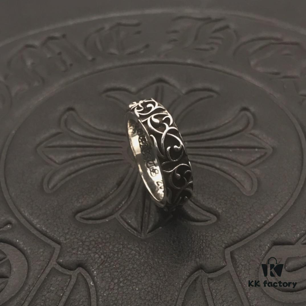 High-Grade Chrome Hearts Eternal Vine Ring, Authentic Handwritten Engraving on Inner Band, Unisex Design, US Size 5 to 11 Available