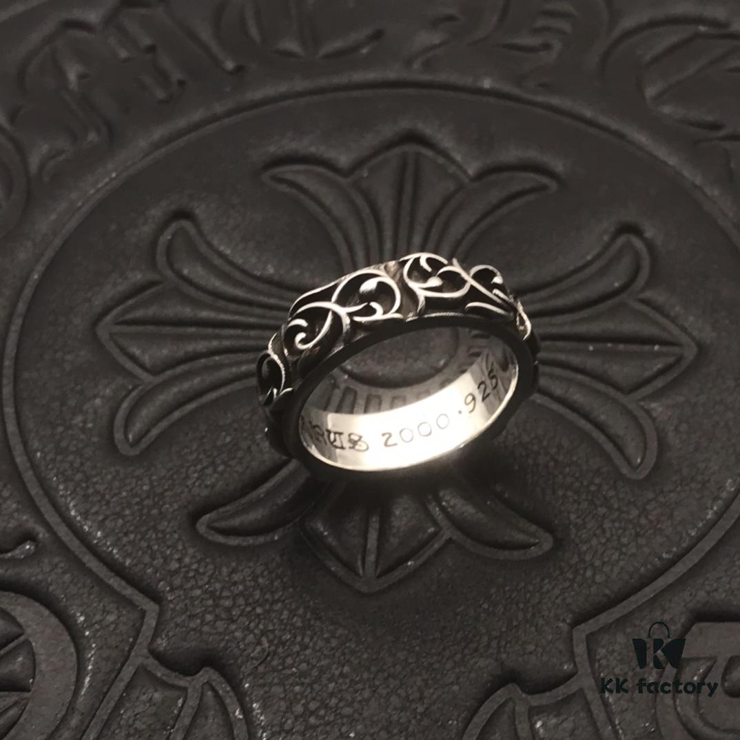 High-Grade Chrome Hearts Eternal Vine Ring, Authentic Handwritten Engraving on Inner Band, Unisex Design, US Size 5 to 11 Available