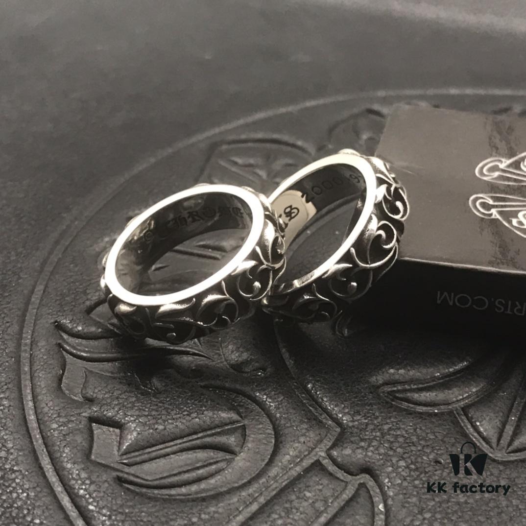 High-Grade Chrome Hearts Eternal Vine Ring, Authentic Handwritten Engraving on Inner Band, Unisex Design, US Size 5 to 11 Available