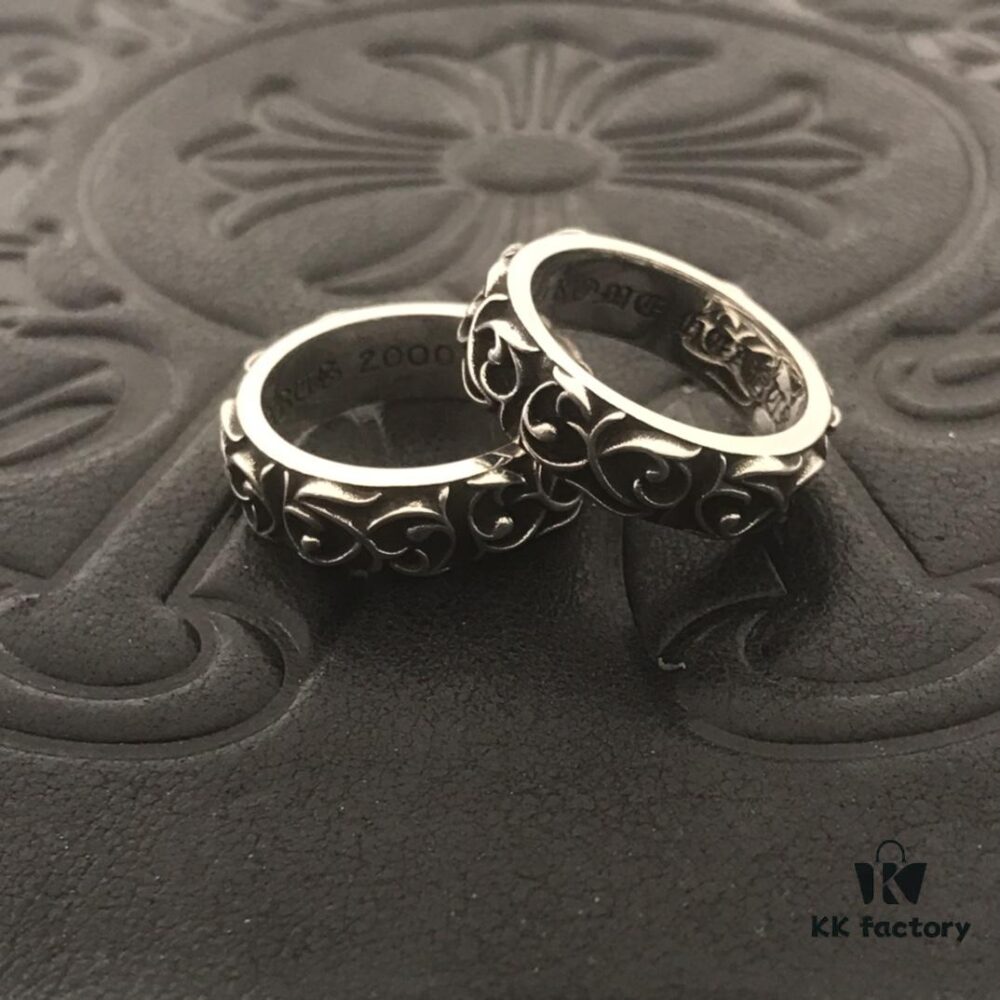 High-Grade Chrome Hearts Eternal Vine Ring, Authentic Handwritten Engraving on Inner Band, Unisex Design, US Size 5 to 11 Available