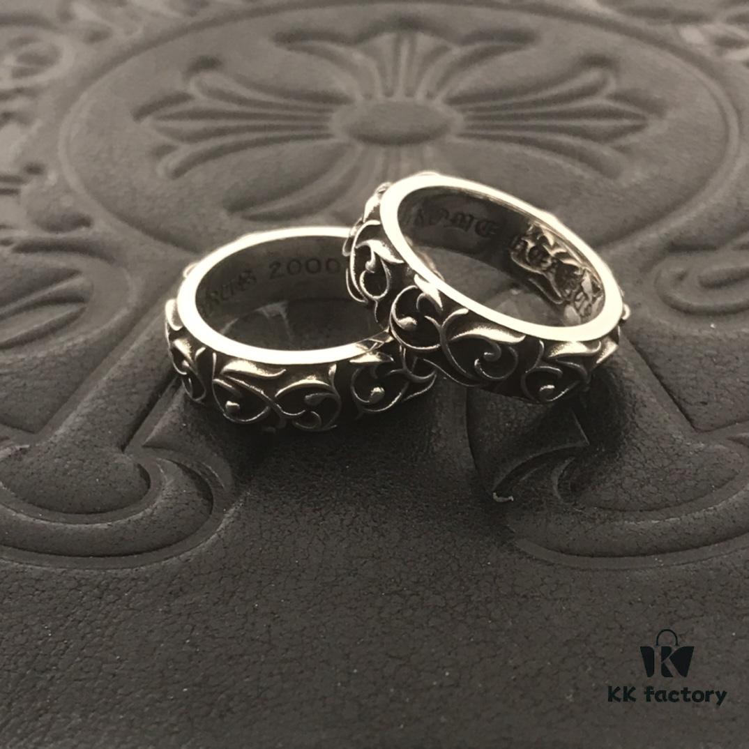 High-Grade Chrome Hearts Eternal Vine Ring, Authentic Handwritten Engraving on Inner Band, Unisex Design, US Size 5 to 11 Available