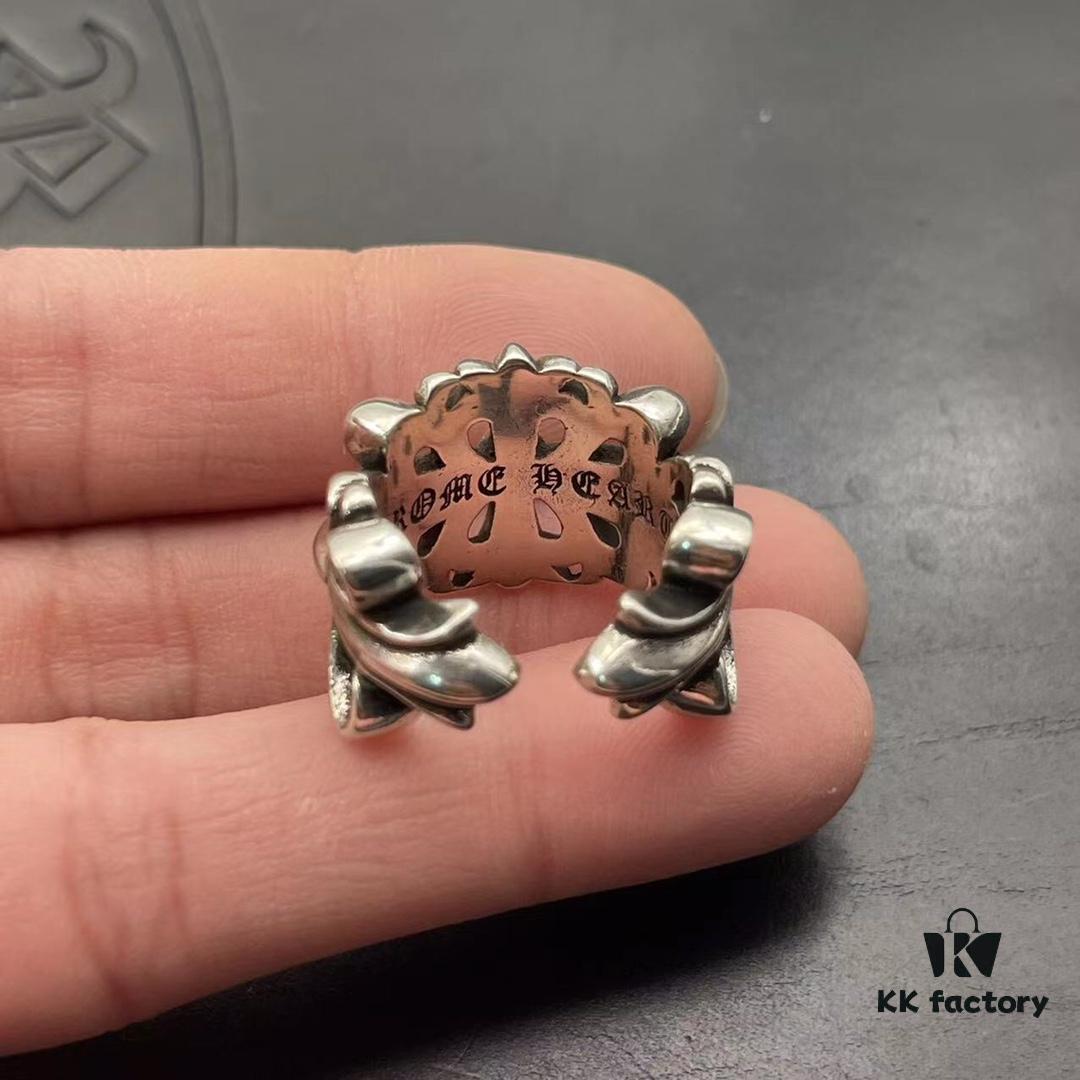 High-Version Croxx Popular Open Ring with Cross Design, Clear Engraving, Unisex Fit, US Size 5 to 11 Available