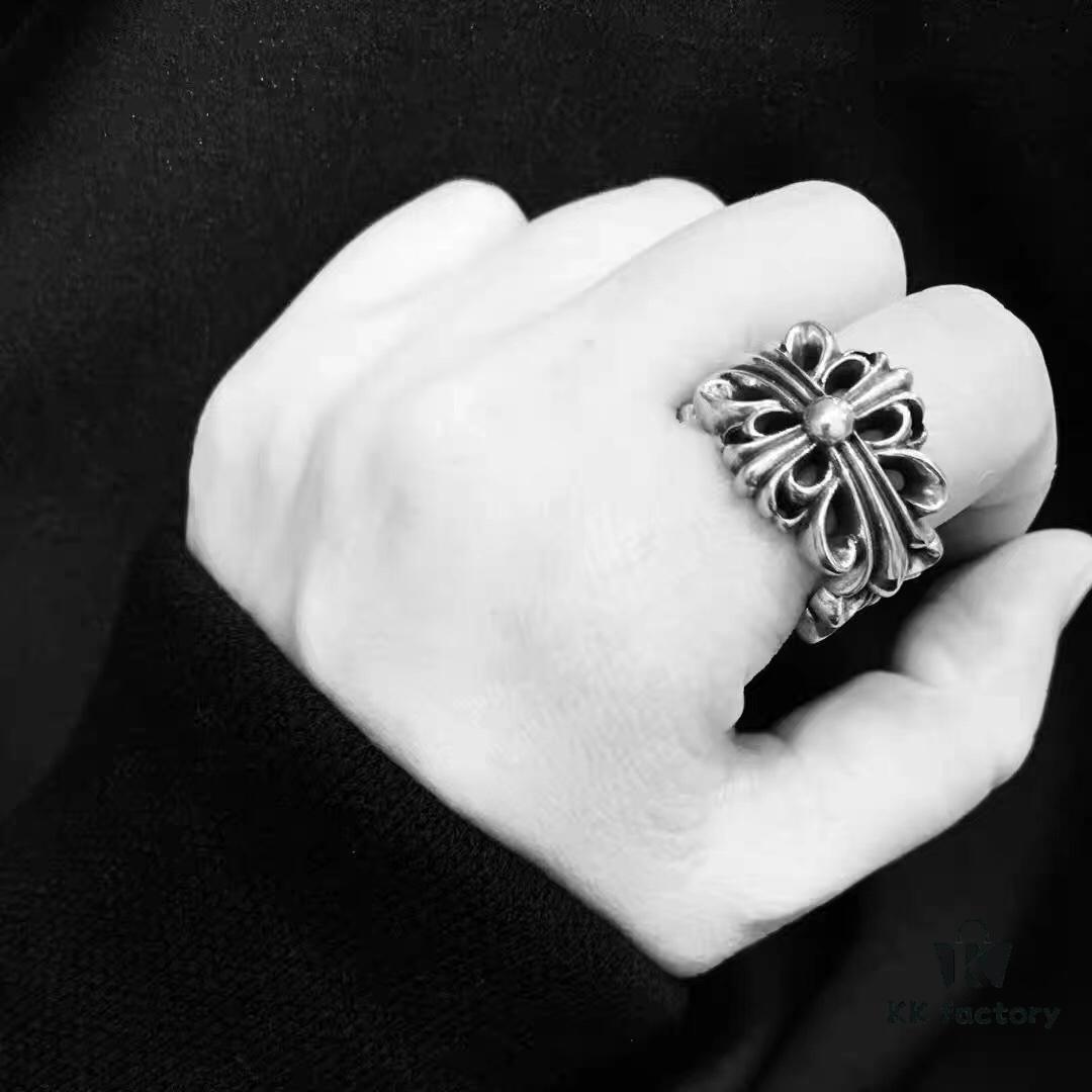 High-Version Croxx Popular Open Ring with Cross Design, Clear Engraving, Unisex Fit, US Size 5 to 11 Available