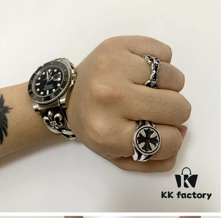 High Version Cross with Open Design Dual Sword Ring
