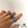 High-Version Chrome Hearts Vine and Hexagram Ring, Size 7-11