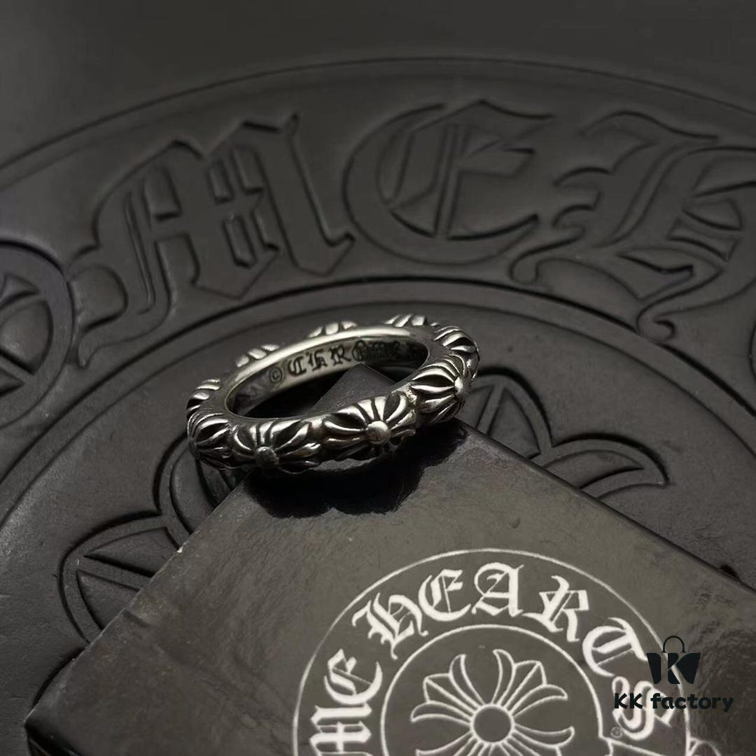 High Version Crocodile Cross Full Floral Ring