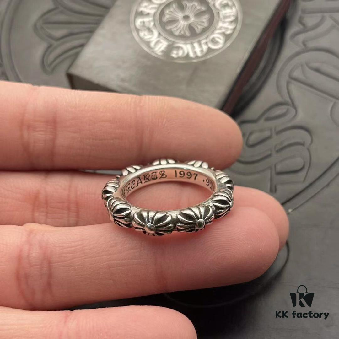 High Version Crocodile Cross Full Floral Ring