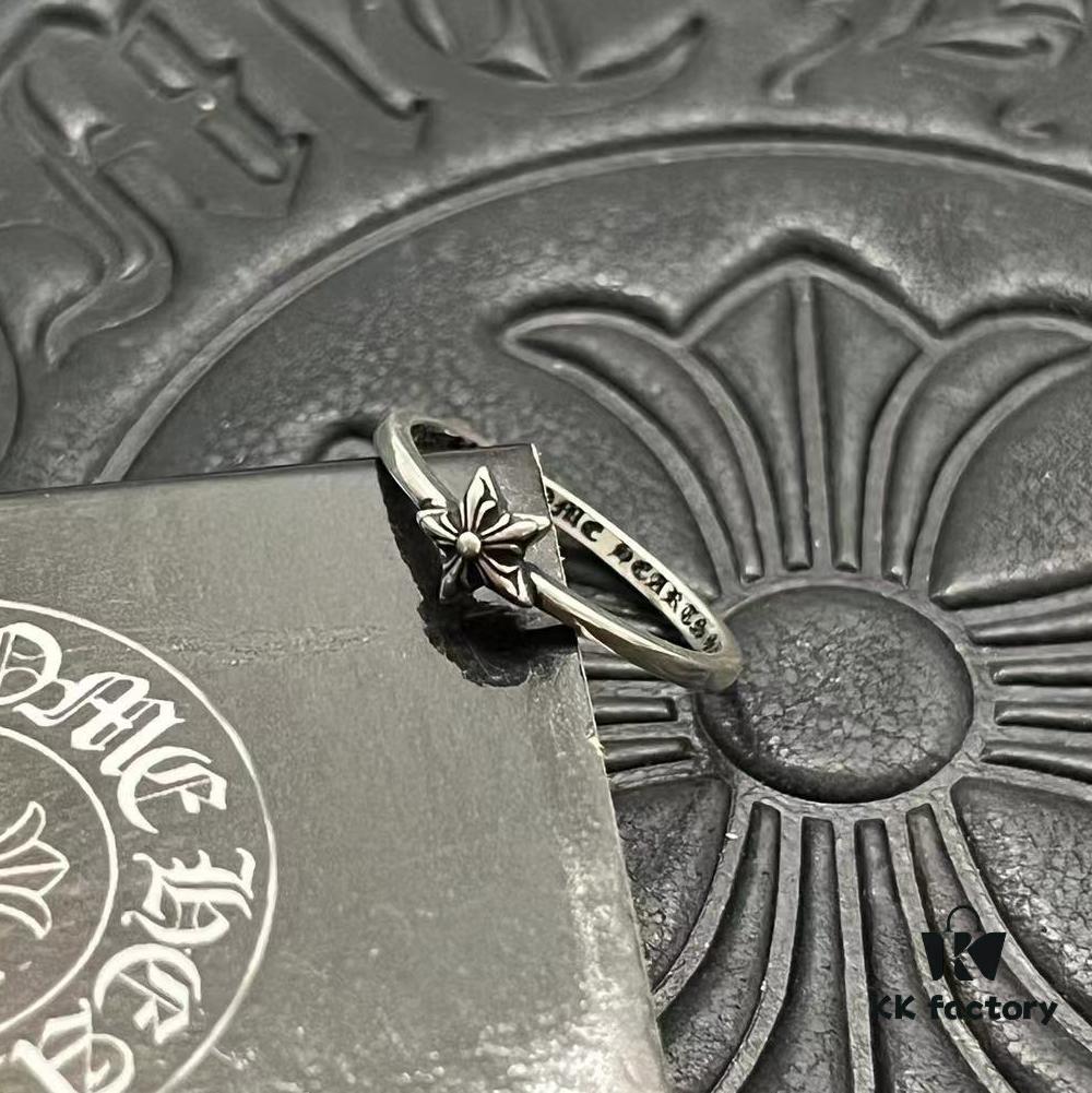 CHROME HEARTS High-Replica Cross Five-Point Star Thin Ring