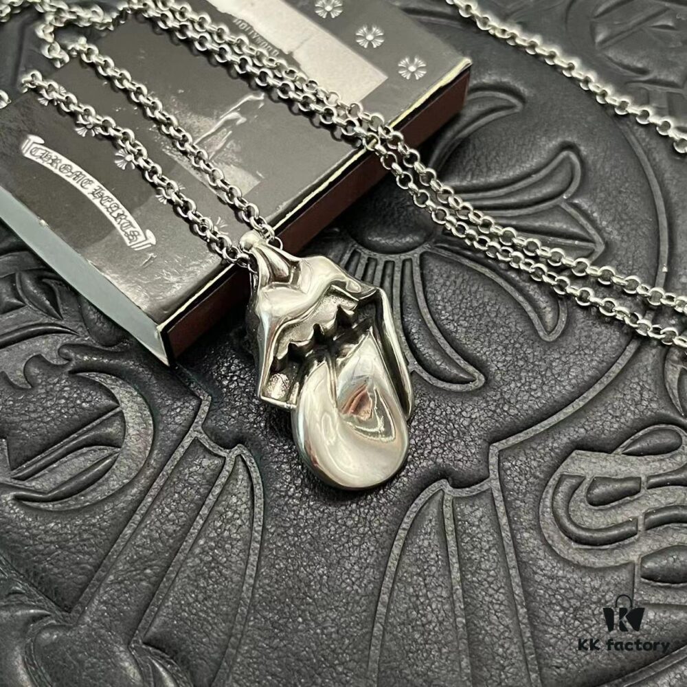 CHROME HEARTS High-Quality Crocodile Stone Large Tongue Necklace