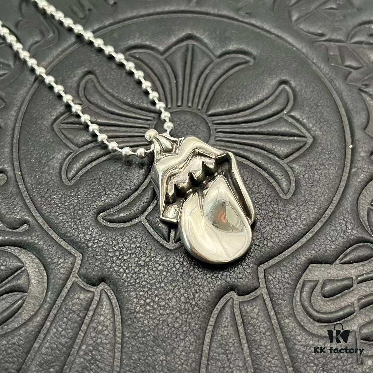 CHROME HEARTS High-Quality Crocodile Stone Large Tongue Necklace