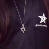 High-Version Chrome Hearts Large Six-Pointed Star Pendant Necklace, Worn by Numerous Celebrities, Gradual Size Transition from Small to Large at Every Angle, Precise Details, Original Handwritten Engraving, Paired with Letter Chain, Adjustable Length 50-70cm Available