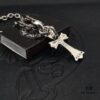 High-Version Chrome Hearts Classic Medium Waterdrop Double Cross Pendant Necklace with Letter Chain, 50-70cm Adjustable Length