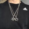 High-Version Chrome Hearts Large Six-Pointed Star Pendant Necklace, Worn by Numerous Celebrities, Gradual Size Transition from Small to Large at Every Angle, Precise Details, Original Handwritten Engraving, Paired with Letter Chain, Adjustable Length 50-70cm Available