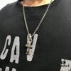 High-Version Chrome Hearts Classic Medium Waterdrop Double Cross Pendant Necklace with Letter Chain, 50-70cm Adjustable Length