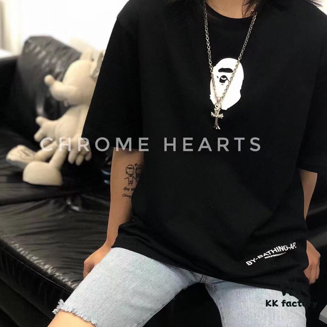 High-Version Chrome Hearts Classic Medium Waterdrop Double Cross Pendant Necklace with Letter Chain, 50-70cm Adjustable Length