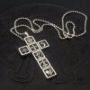 High-End Croxx Seven-Element Cross Pendant Paired with Classic Bead Chain, Available in 50-70cm Lengths