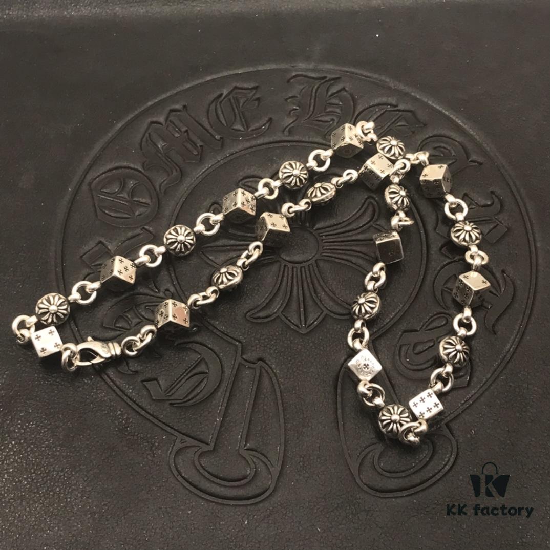 High-Version Chrome Hearts Dice Necklace, Precise Engraving, Uniform Dice Orientation, Original Lobster Clasp