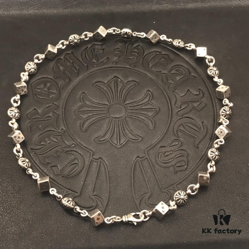 High-Version Chrome Hearts Dice Necklace, Precise Engraving, Uniform Dice Orientation, Original Lobster Clasp
