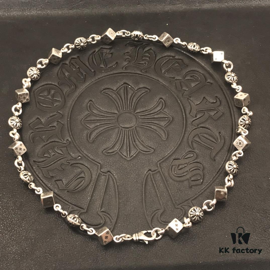 High-Version Chrome Hearts Dice Necklace, Precise Engraving, Uniform Dice Orientation, Original Lobster Clasp