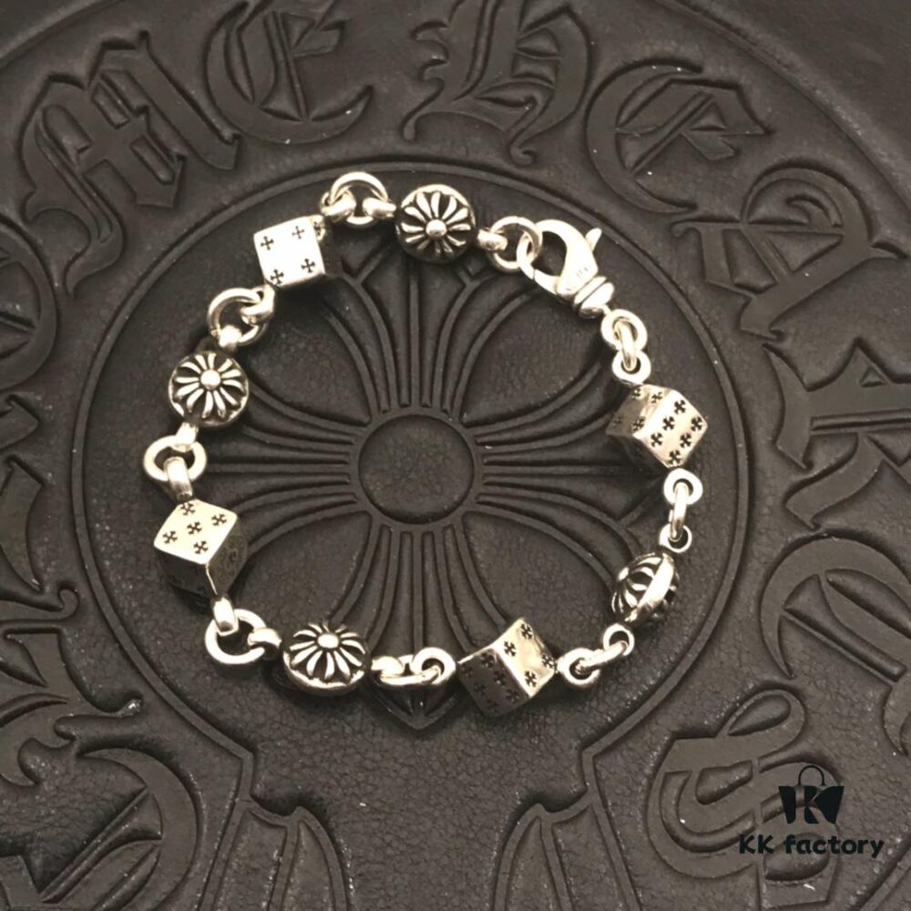 High-Version Chrome Hearts Sold-Out Dice Bracelet for Men and Women, 18/20/22cm, Model CS003