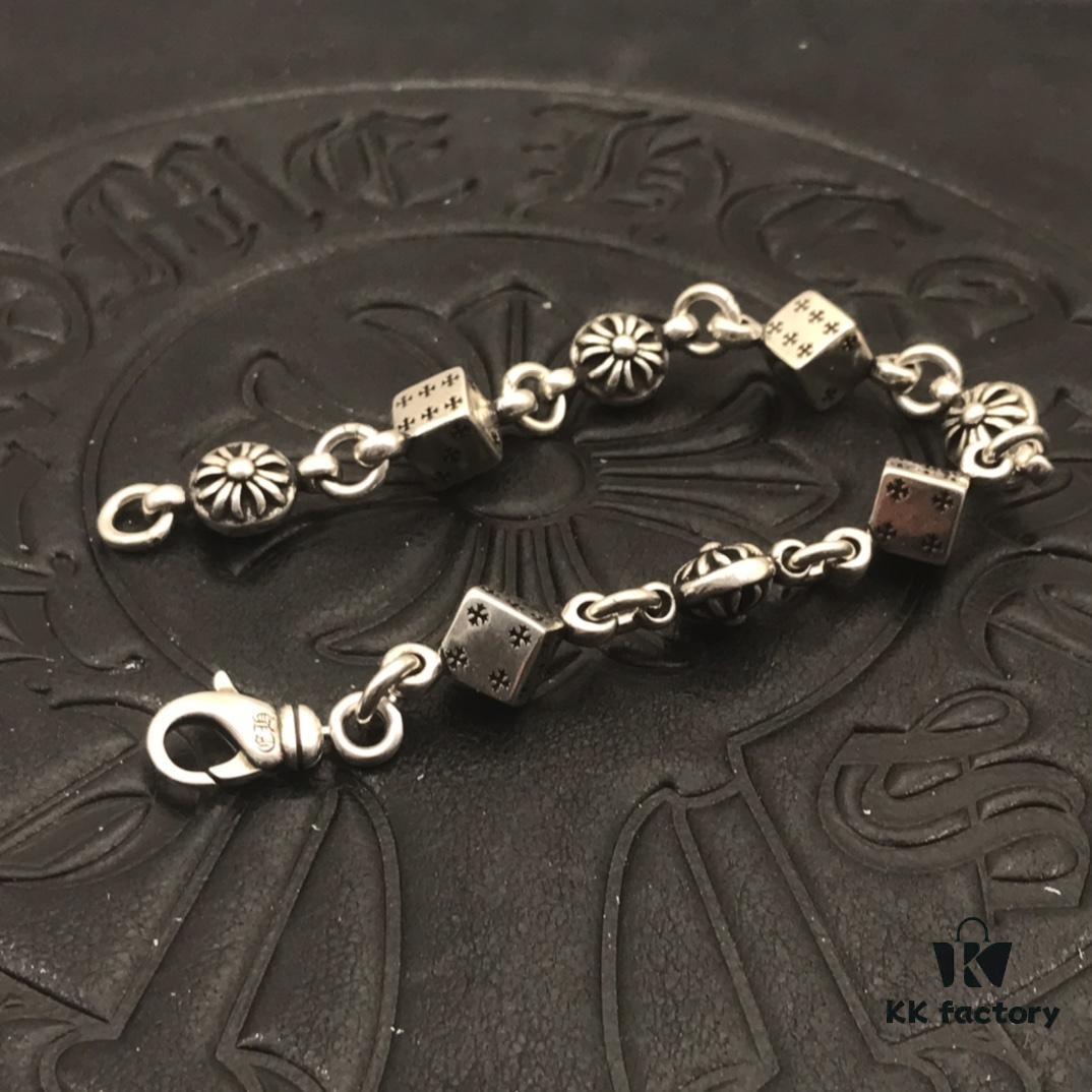 High-Version Chrome Hearts Sold-Out Dice Bracelet for Men and Women, 18/20/22cm, Model CS003