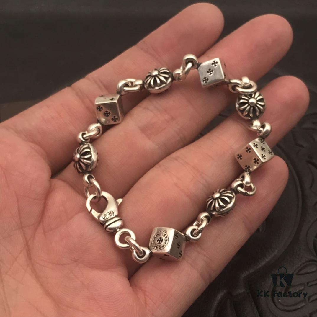 High-Version Chrome Hearts Sold-Out Dice Bracelet for Men and Women, 18/20/22cm, Model CS003